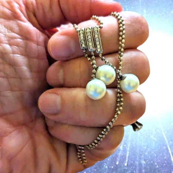 925 Silver and cultured pearl necklace - Picture 2 of 16